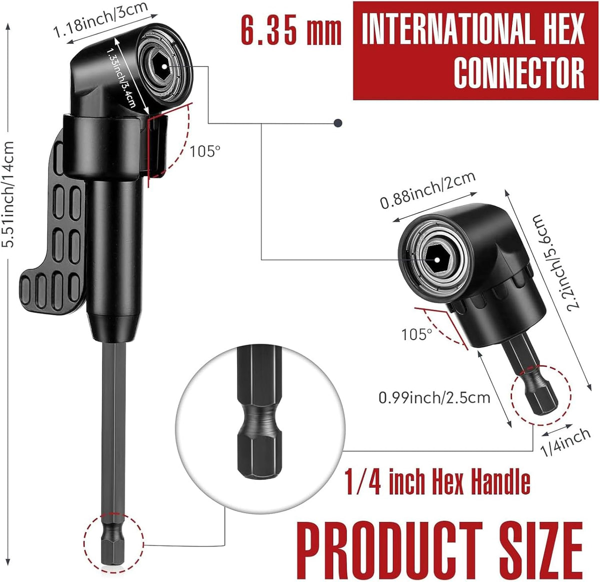 17Pcs Tools Flexible Drill Bit Extension,Include 3Pcs Rotatable Socket Adapter 2Pcs Hex Shank 105° Right Angle Drill Attachment 10 Short Screwdriver Bits 90° Angled Bits & Bendable Drill Bit Extension