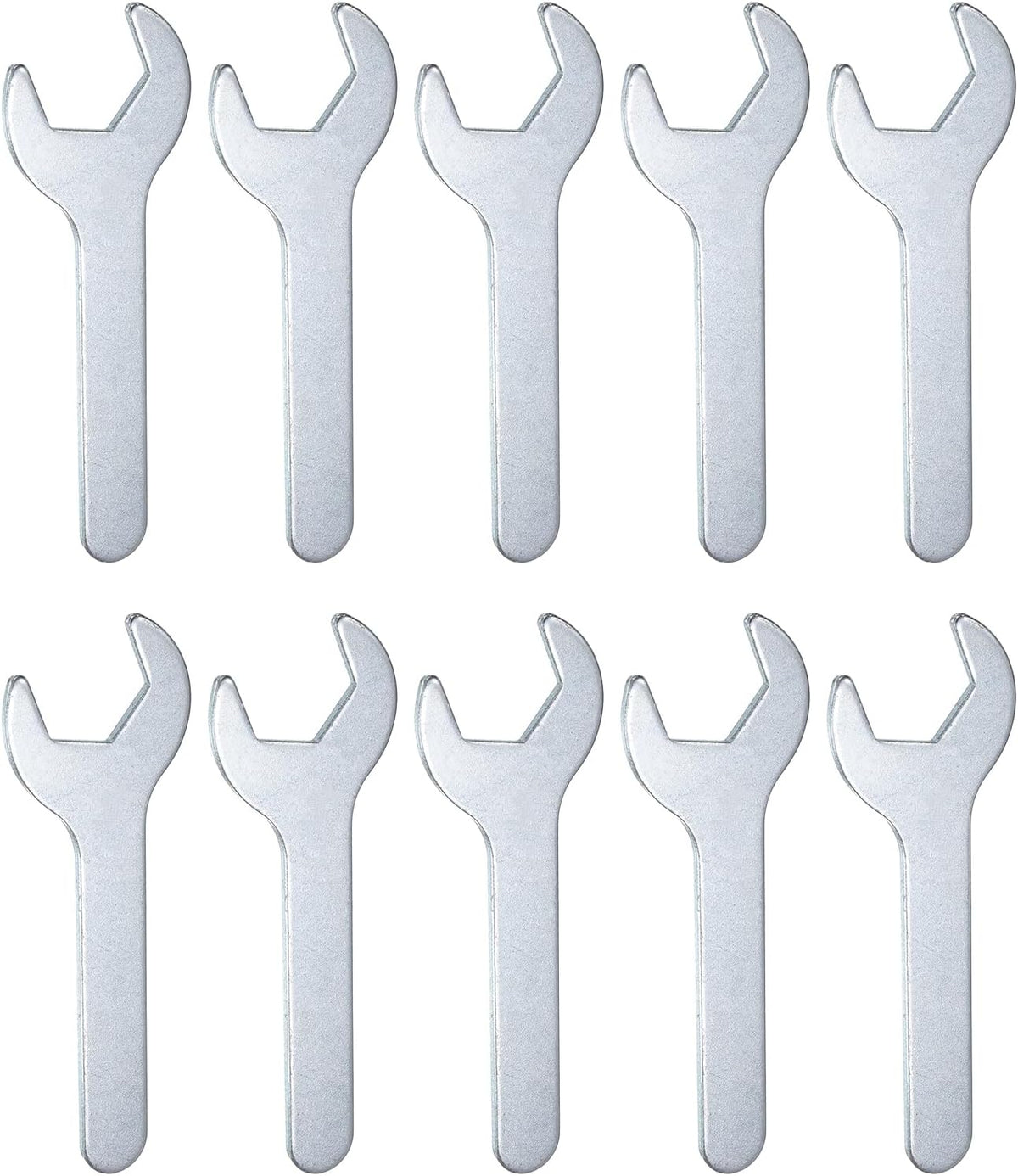 HARFINGTON 10pcs Small Wrench 25x126x2.8mm Metric U-Shaped Single Open Ended Spanner Super Thin Flat Head Galvanizing Wrench for Automotive Repair Furniture Assembly