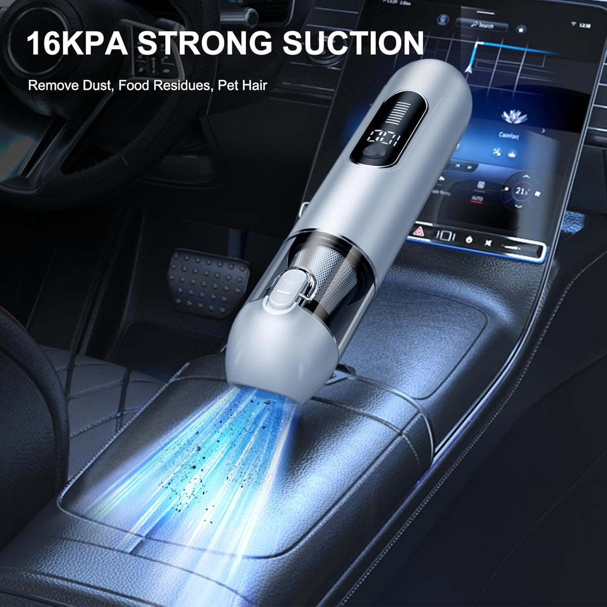 Cordless Handheld Car Vacuum, 16000PA 2-in-1 Blow & Suction, Brushless Motor, Type-C, Low Noise, for Home, Office