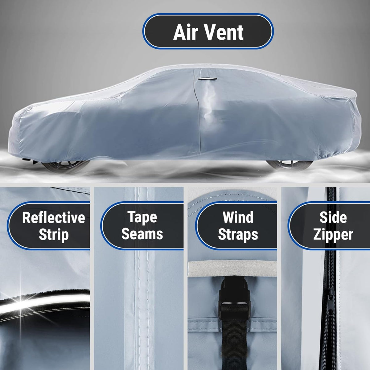 iCarCover Premium Car Cover for 1991-1996 Buick Park Avenue Heavy Duty Waterproof All-Weather Automobiles Custom Fit Indoor Outdoor UV Snow Protection Covers with Straps and Bag