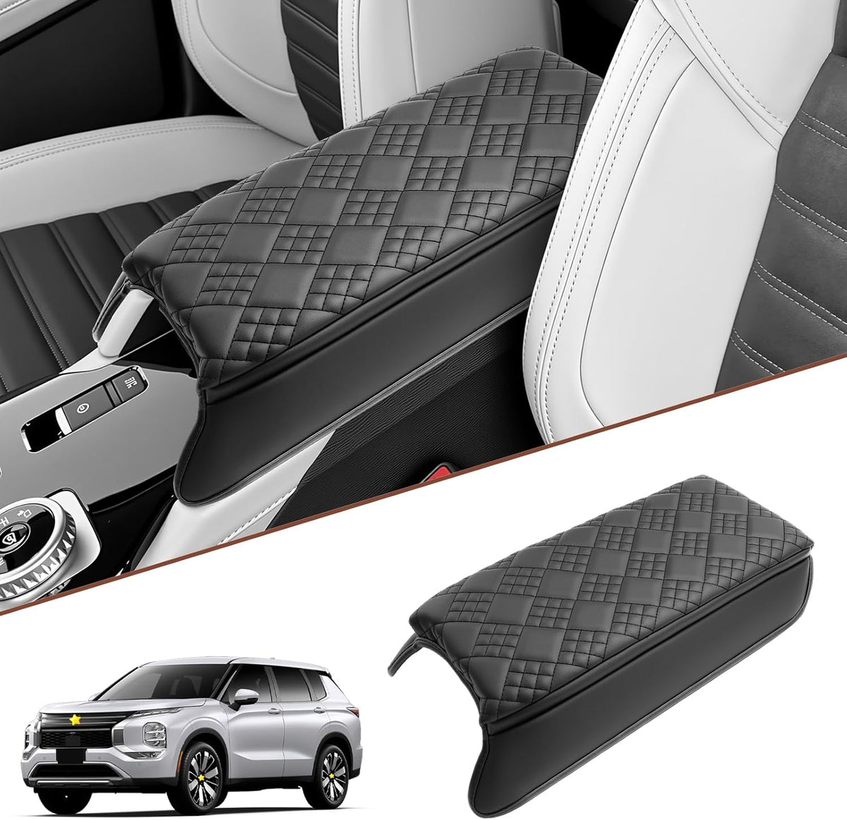 SKTU for 2025 Mitsubishi Outlander Center Console Cover for 2025+ Mitsubishi Outlander Armrest Cover Mitsubishi Outlander 2025 Accessories Console Cushion 2025 Outlander Seat Box Cover (Thickened)
