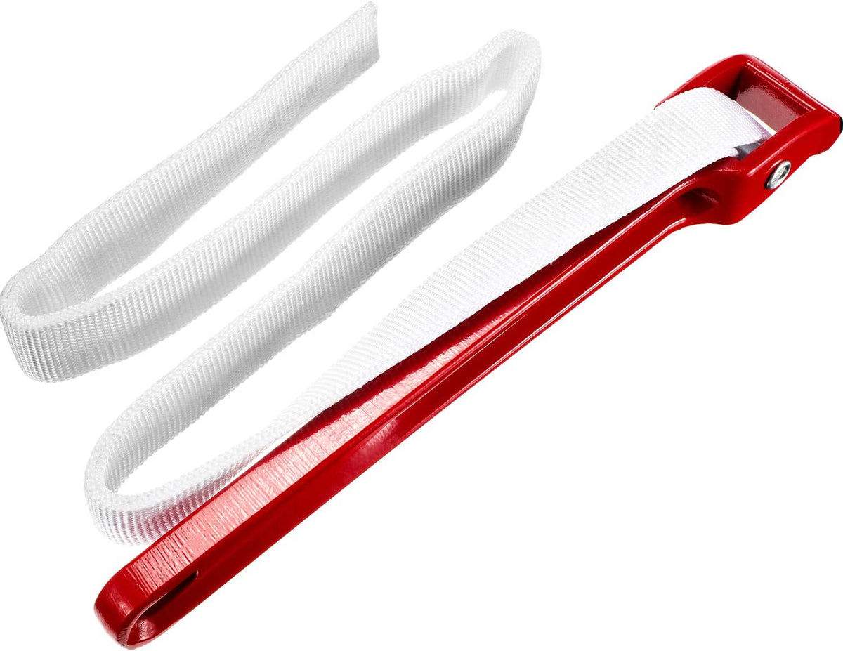 Mudder 12 Inch Strap Wrench Adjustable Pipe Nylon Plumbing Strap Wrench Oil Filter Jar Opener Handle Belt Anti-sliding Fixed Tool