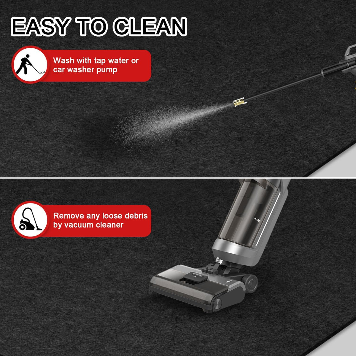 Golener Oil Spill Mat - Garage Floor Mat, Absorbent Oil Pad, Premium Maintenance Mat, Waterproof, Contain Liquid, Protect Garage Surface from Spill & Stain, Reusable, Washable, Durable, Black, 59”x72”