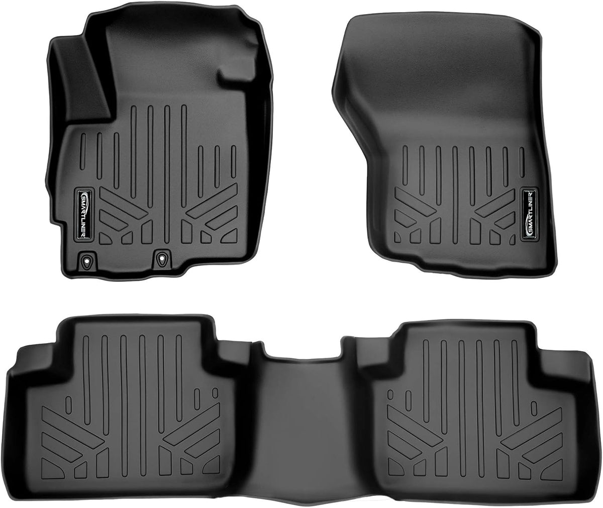 SMARTLINER Custom Fit Floor Mats 2 Row Liner Set Compatible with 2011-2024 Mitsubishi Outlander Sport