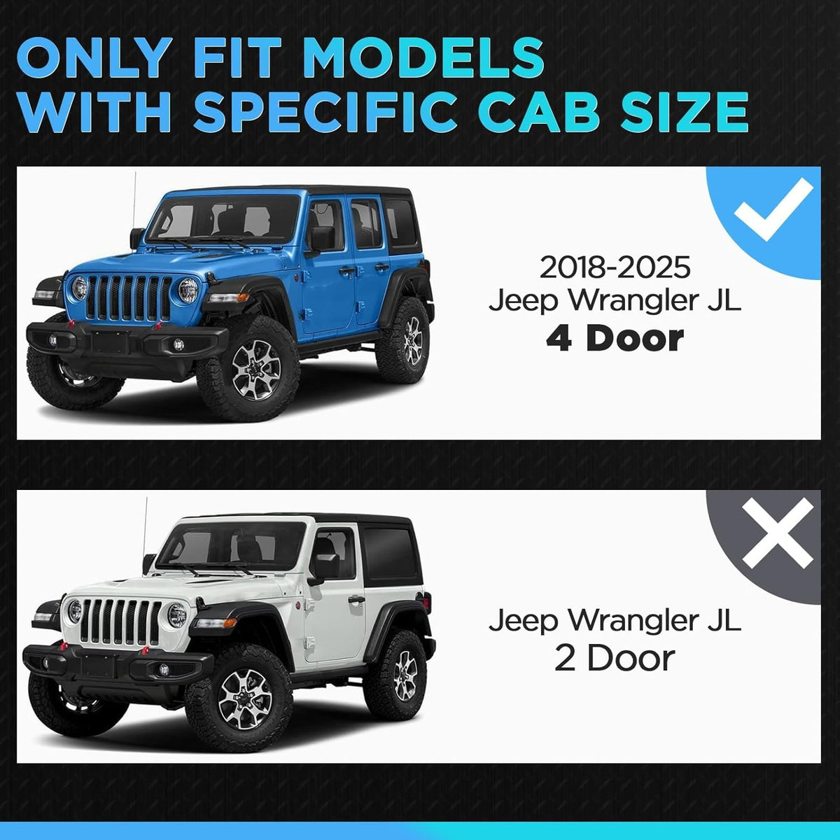 PZ 7" Running Boards Compatible with 2018-2025 Jeep Wrangler JL 4 Door, Matte Black Side Steps Nerf Bars