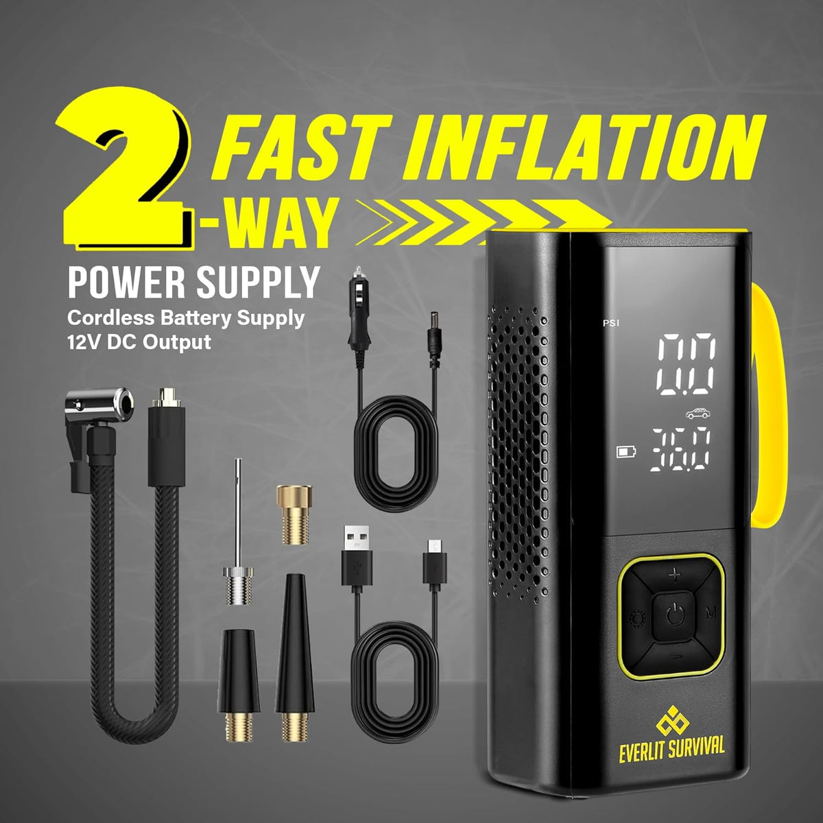 Tire Repair Kit with Air Compressor Car Emergency Kit with Universal Tire Plugs Repair Nails To Fix Punctures Roadside Assistance for Car Truck SUV Motorcycle ATV Tractor Trailer.