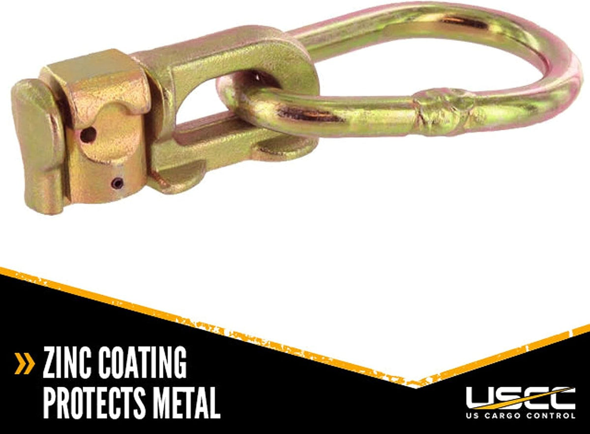 US Cargo Control Double Stud L Track Fittings with Pear Link (4,000-Pack), 5,000 Pounds Break Strength, Use with L Track Rails in Truck Bed or Trailer, Automatic Locking with Spring Release