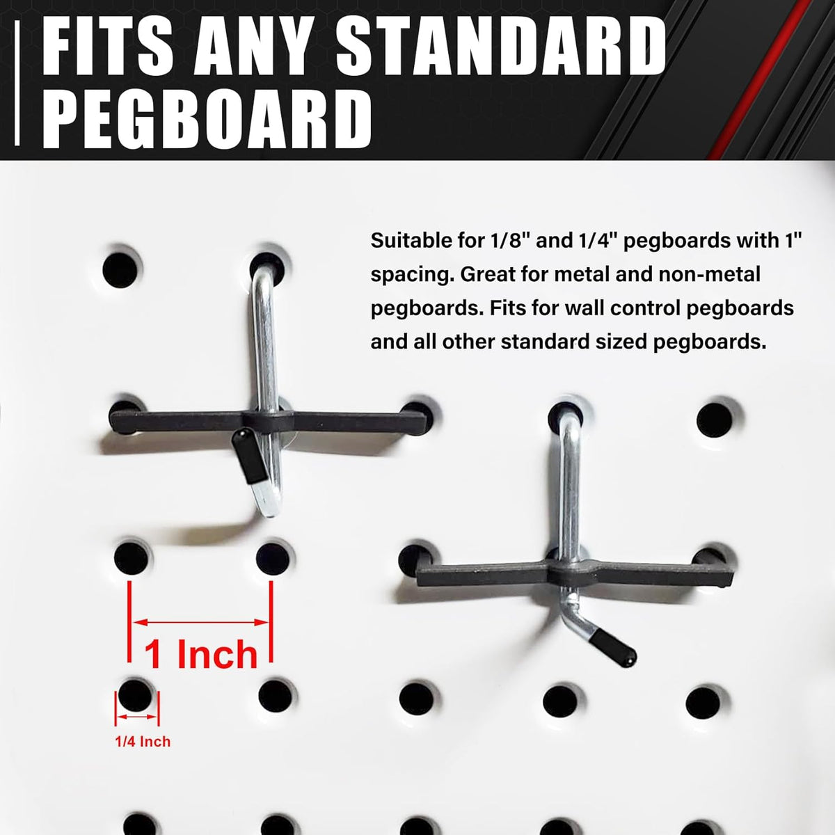 C&T 278 Piece Pegboard Hooks Assortment Kit, Pegboard Accessories Organizer Set with Bins, 1/8 and 1/4 in pegboard Hooks, for Hanging Tools, Organizing Various Tools,Garage Pegboard Wall Organization