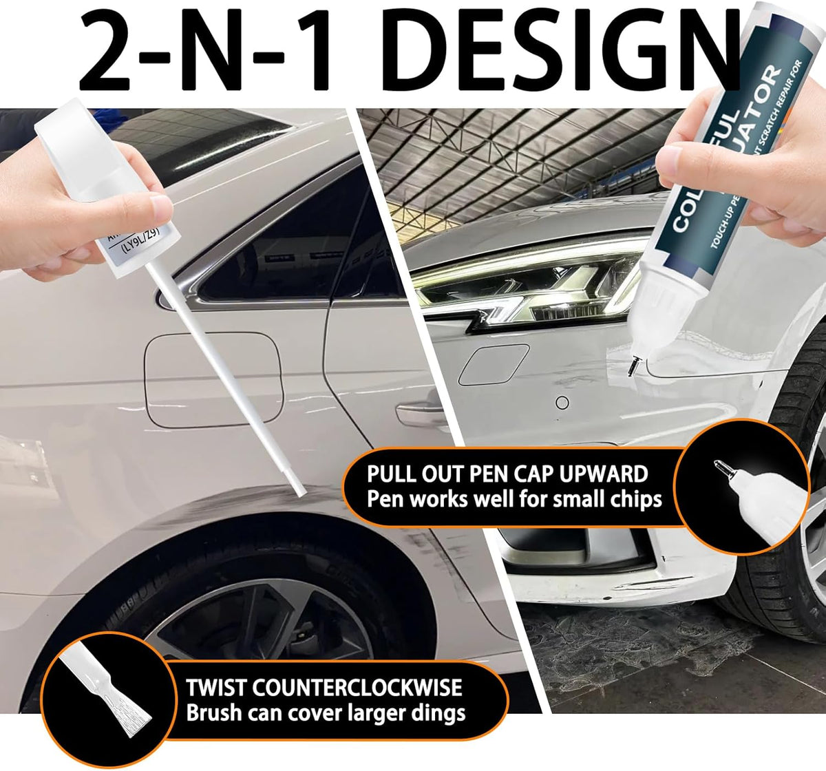 Manhattan Gray Metallic(LX7L/H1) Touch Up Paint Compatible with Audi, Car Paint Pen Scratch Repair Two-In-One Touch Up Paint, Premium Car Scratch Remover for Deep Scratches