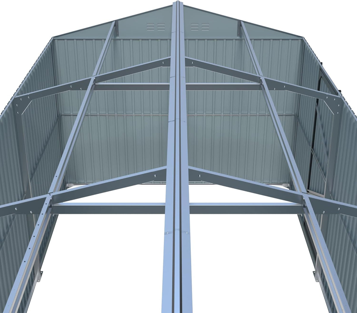 KUIKUI Metal Garage Shed Without Floor, 10x20FT Heavy Duty Outdoor Shed and Storage with 2 Doors and 4 Vents, Car Sheds Outdoor Garage
