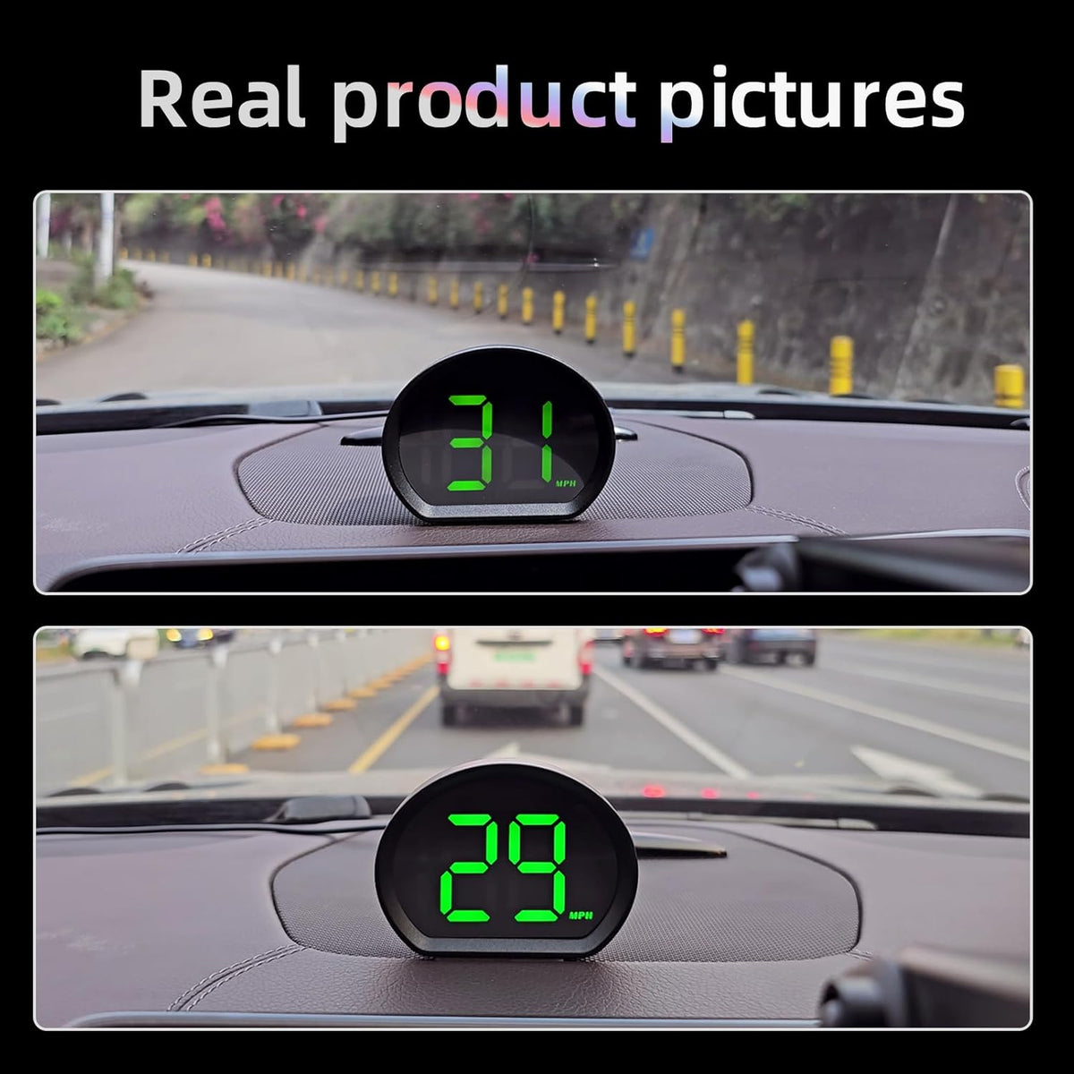 Car Mounted GPS Speedometer, Green Head up Display, Large Font and Automatically Adjustable Brightness, Universal USB Plug and Play Head up Display Suitable for All Vehicles