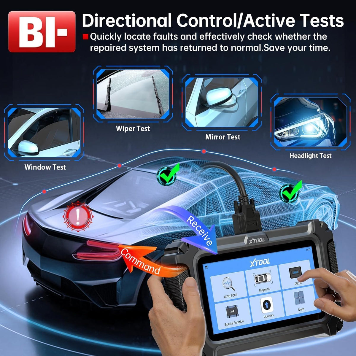 XTOOL IP500 for GM OBD2 Scanner, Bidirectional Scan Tool with Full Systems Diagnostic for Buick/Chevrolet/Cadillac/GMC, Code Reader with All Reset Services-Oil/ABS Bleed/Crank Relearn, Lifetime Update