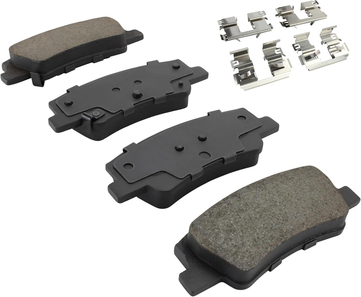 Premium Ceramic Rear Brake Pads (1001-2299C) Compatible with Hyundai Sonata 2020-2024, Hyundai Tucson 2022-2024, Kia K5 2021-2024, Kia Niro EV 2023-2024, Kia Sportage 2023-2024