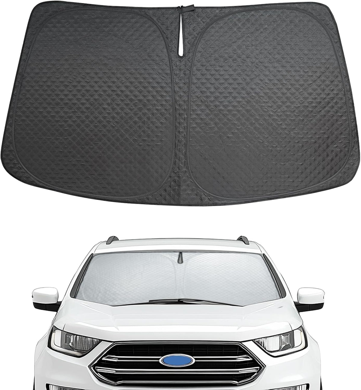 Car Windshield Sun Shade 5 Layers Thick for Ford Edge SUV 2015-2024 2025 - Front Window Sunshade Sun Visor Accessories - Protector Vehicle Reflect UV Sun and Heat