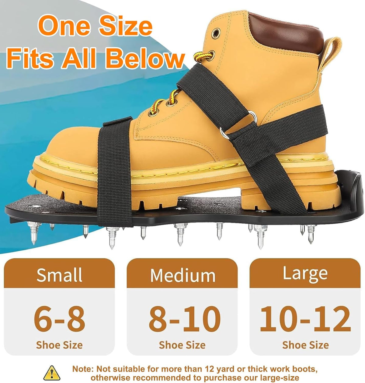Epoxy Floor Spiked Shoes Fully Assembled Gunite Spiked Shoes with 3/4" Short Spikes for Garage Floor Epoxy, Overlays, Cover Installation,1 Pair (Black)