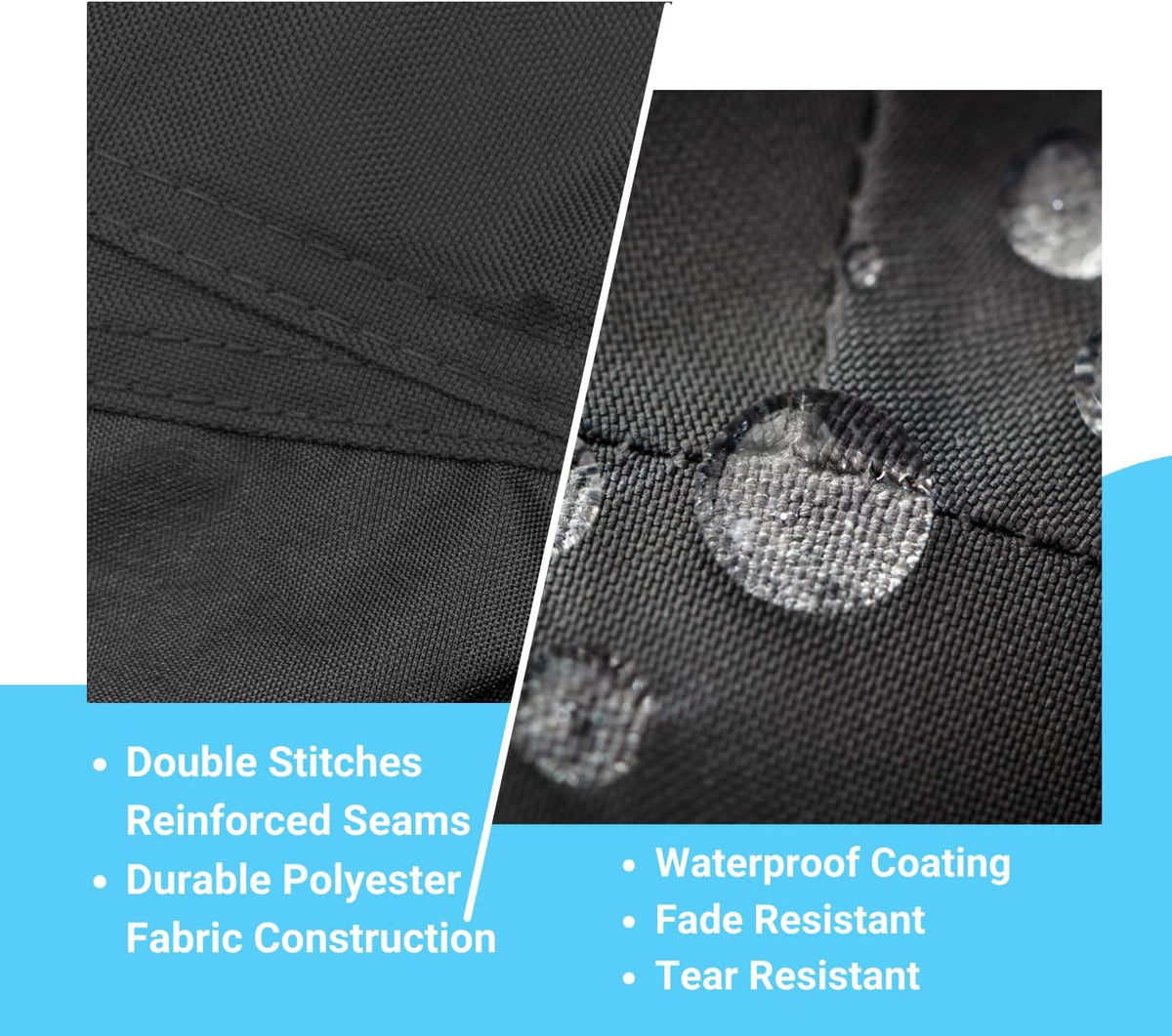 Deluxe Motorcycle Cover, Waterproof All Weather Outdoor Protection Universal Motorcycle Cover, Fade & Tear Proof Polyester fits Motorbike up to 110" L