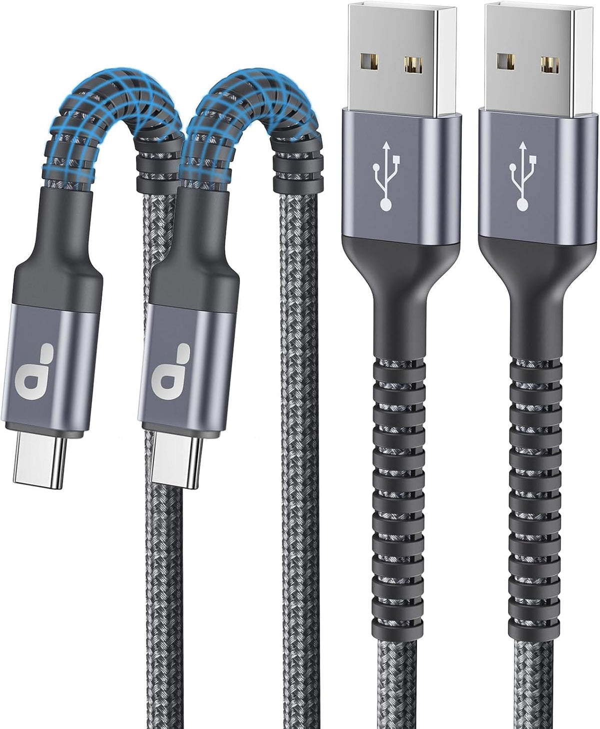 USB C Cable 10FT, 2Pack Long USB A to USB C Charger Cables, iPhone USBC Cable 3A Fast Charging Upgraded Extra Durable Braided USBC Cord Compatible with iPhone 16 15 Pro Max/Samsung Galaxy S23 and More