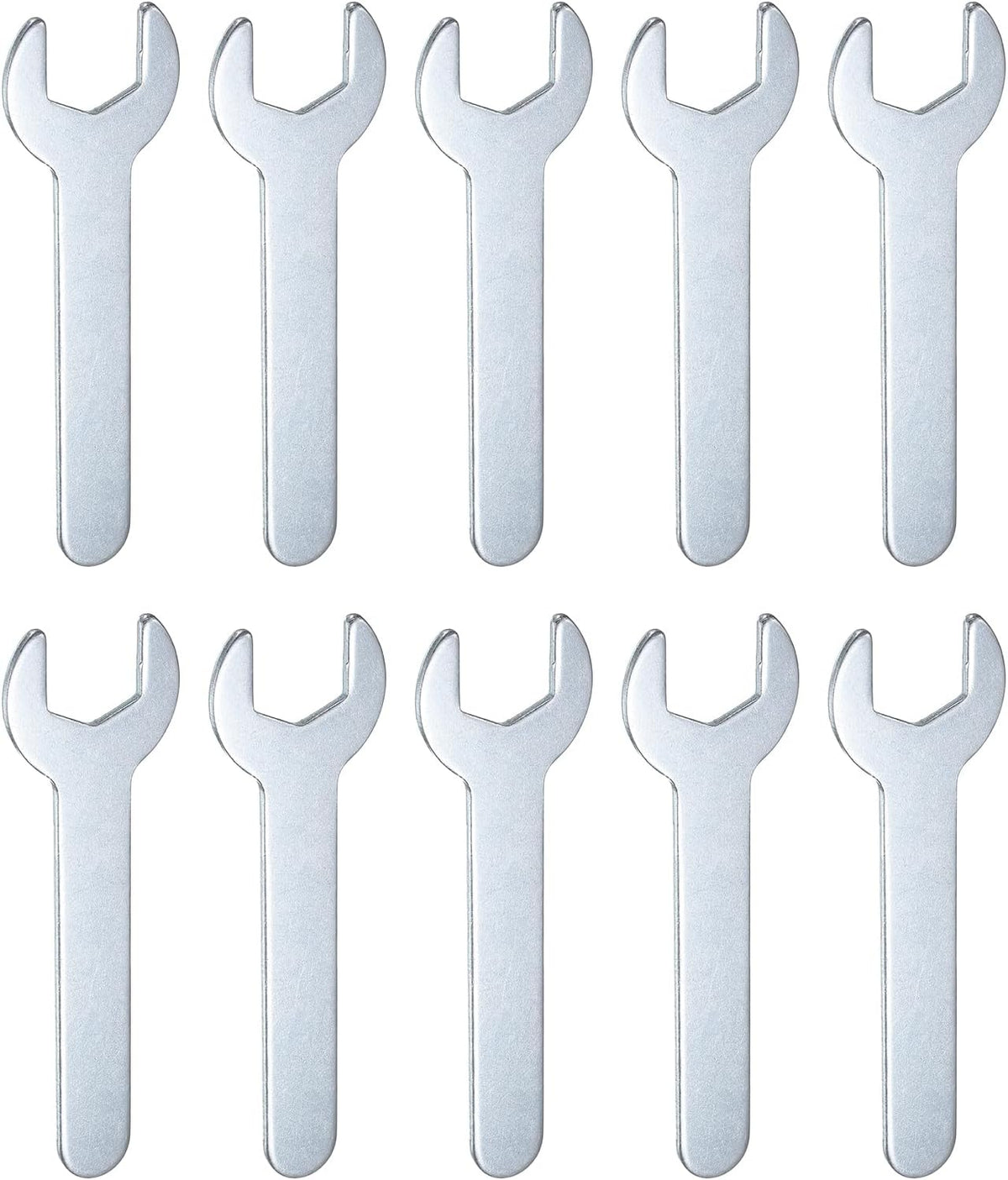 HARFINGTON 10pcs Small Wrench 15mm Open End U-Shaped Single Open Ended Spanner Super Thin Flat Head Galvanizing Wrench for Automotive Repair Furniture Assembly
