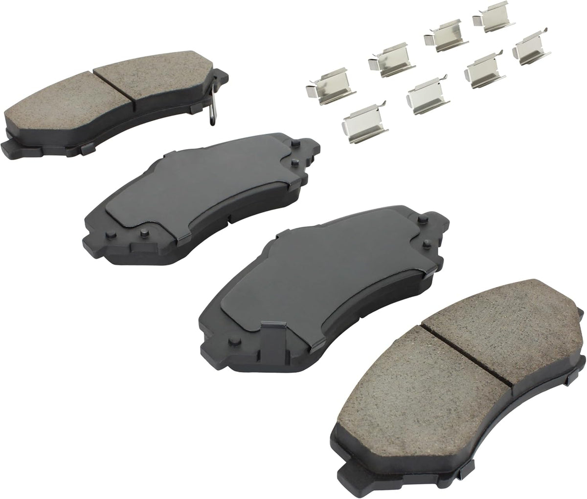Premium Ceramic Front Brake Pads (1001-1273C) Compatible with 2007-2020 Chrysler/Dodge/Jeep/Ram/Volkswagen (C/V/Grand Caravan/Journey/Liberty/Routan/Town & Country/Wrangler/Wrangler JK)