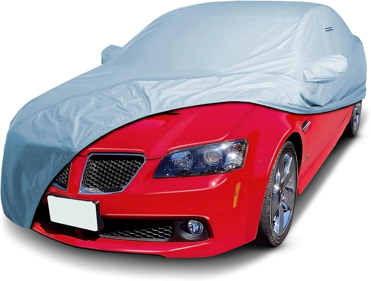 iCarCover Premium Car Cover for 2008-2009 Pontiac G8 Sedan Heavy Duty Waterproof All-Weather Automobiles Custom Fit Indoor Outdoor UV Snow Protection Covers with Straps and Bag