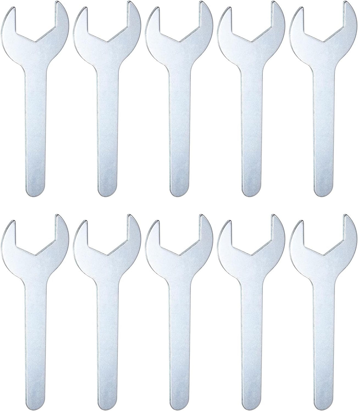 HARFINGTON 10pcs Small Wrench 24x115x2.8mm Metric U-Shaped Single Open Ended Spanner Super Thin Flat Head Galvanizing Wrench for Automotive Repair Furniture Assembly