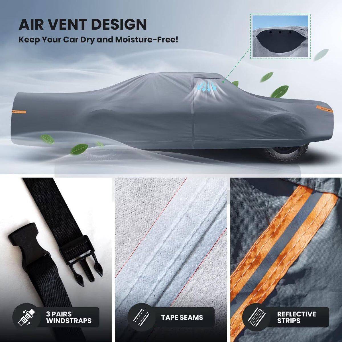 Waterproof Pontiac Bonneville(1986-2005) Car Cover with Breathable Vents, [2025 Upgrade] Premium Covers with Cotton Liner and Zipper Door, Sun Rain Snow Dust Uv Protection.(Gift with Towel)