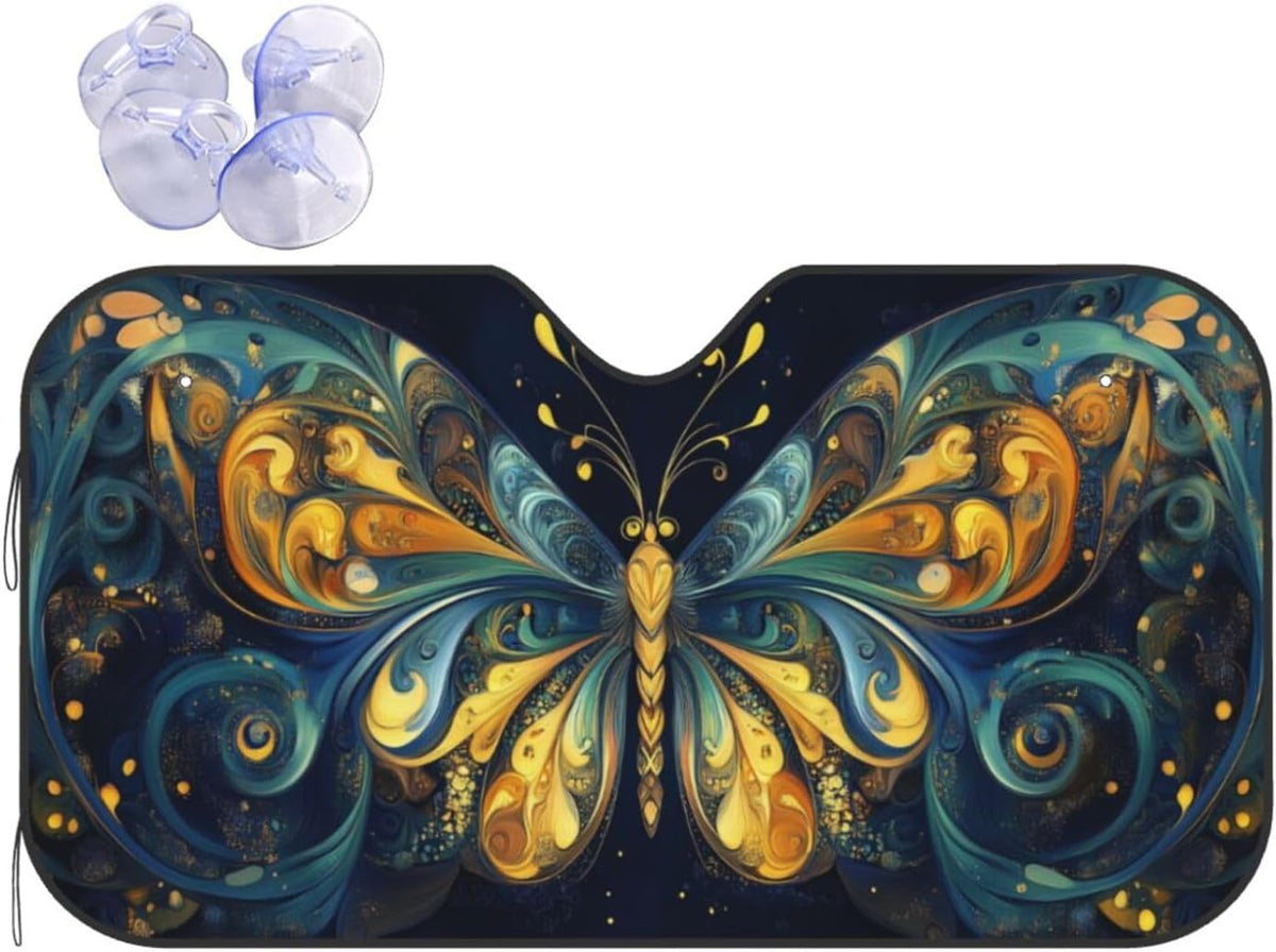 Beautiful Butterfly Car Sun Shade Windshield Sunshade Foldable Front Window Shield Cover for Truck SUV