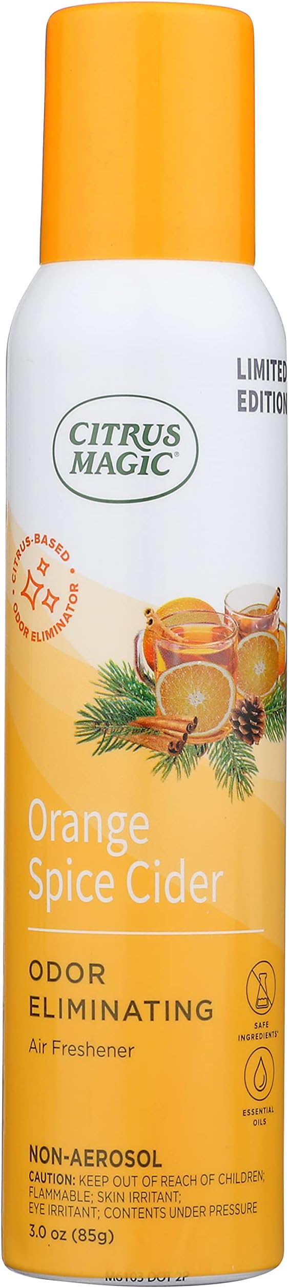 Citrus Magic Limited Edition Natural Odor Eliminating Air Freshener Spray, Orange Spice Cider, 3-Ounce, Pack of 3