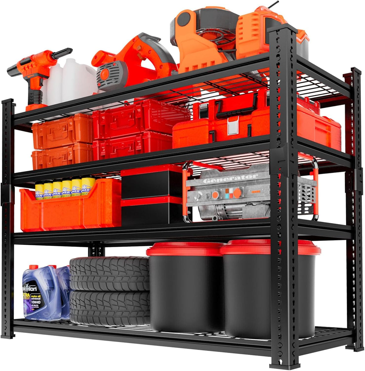 Storage Shelves, Garage Shelving Heavy Duty 1920LBS Capacity, 36"L x 16"W x 60"H Adjustable Metal Shelving Organizer Wire Rack, 4 Tier Utility Shelf Unit for Pantry Closet Warehouse Organization