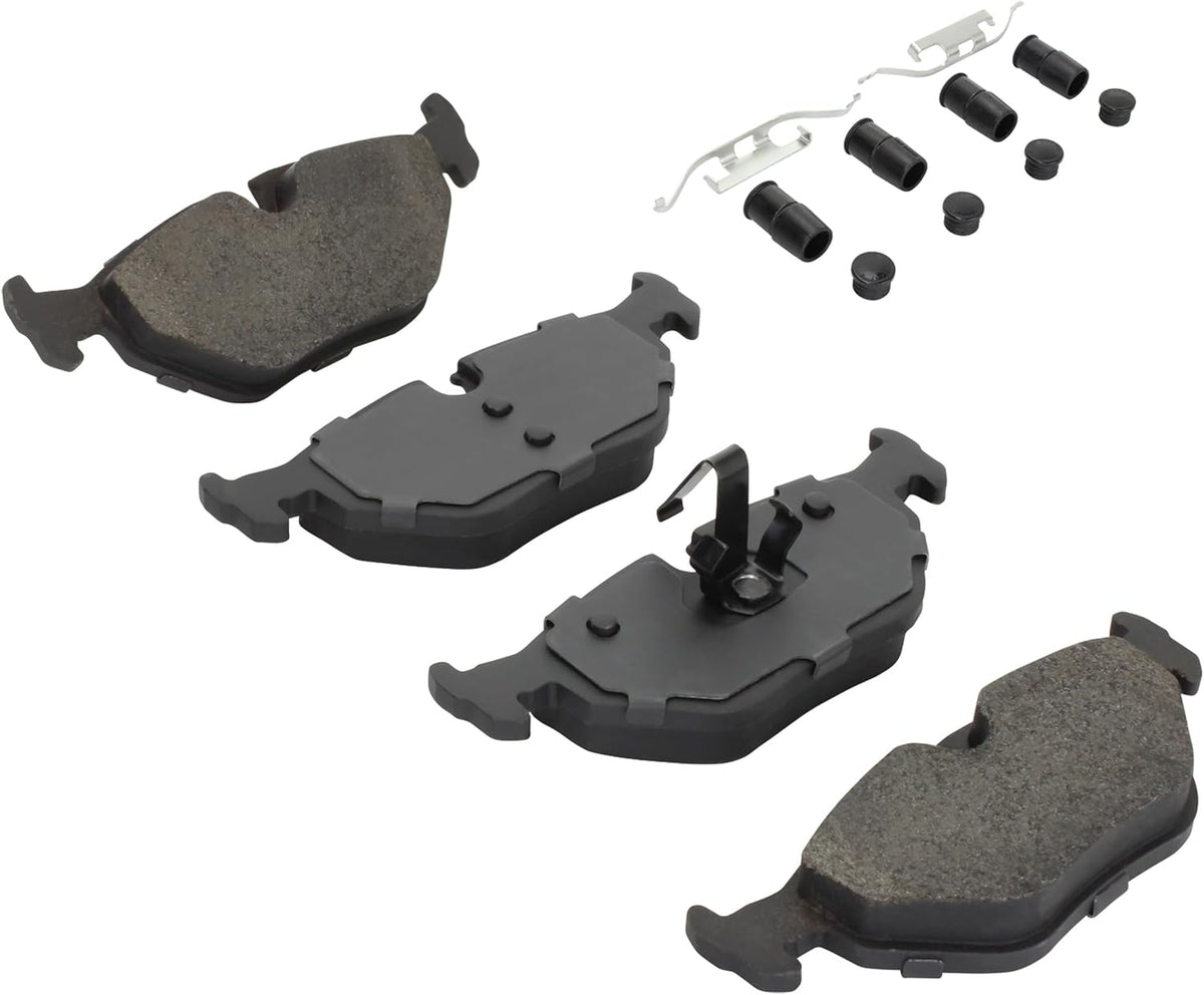 Premium Ceramic Rear Brake Pads (1001-0763C) Compatible with 1993-2010 BMW (318i/318is/318ti/323Ci/323i/323is/325Ci/325i/325xi/328Ci/328i/328is/Z3/Z4)