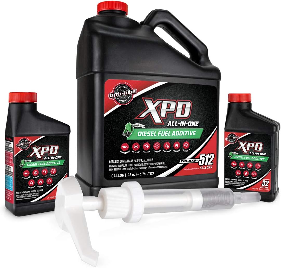 Opti-Lube XPD All-Season Diesel Fuel Additive - 1 Gallon with Accessories (Hand Pump and Standard Accessory Bottles)