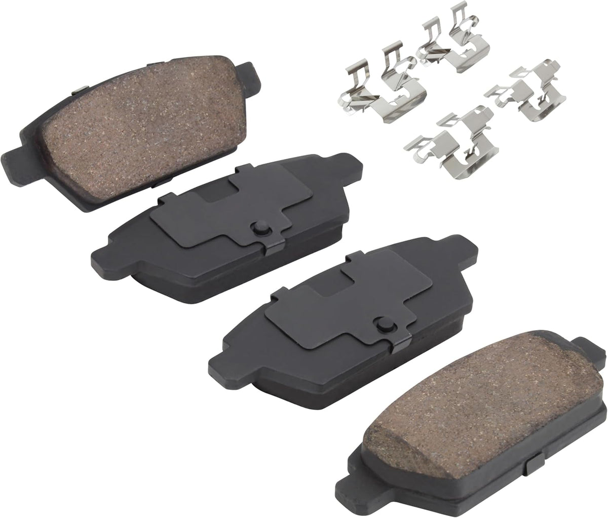 Premium Ceramic Rear Brake Pads (1001-1161C) Compatible with Ford Focus 2010, Fusion 2012-2006, Lincoln MKZ 2012-2007, Zephyr 2006, Mazda 6 2013-2006, Mercury Milan 2011-2006