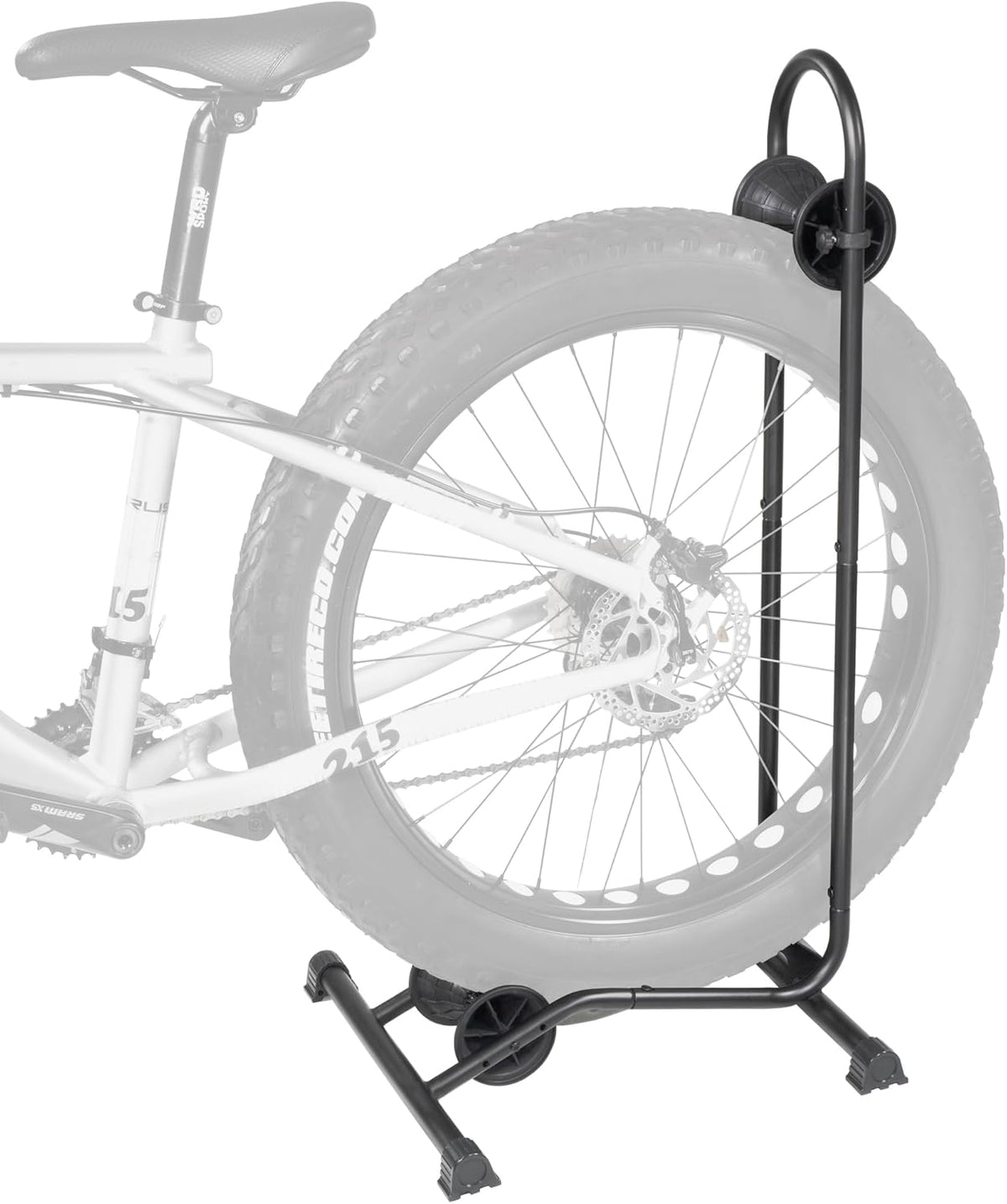 CyclingDeal Fat Snow Bike Floor Stand Parking Rack - for 24"-29" MTB Mountain & Road Bikes with Tire Width up to 5" - Bicycle Indoor Outdoor Garage Storage