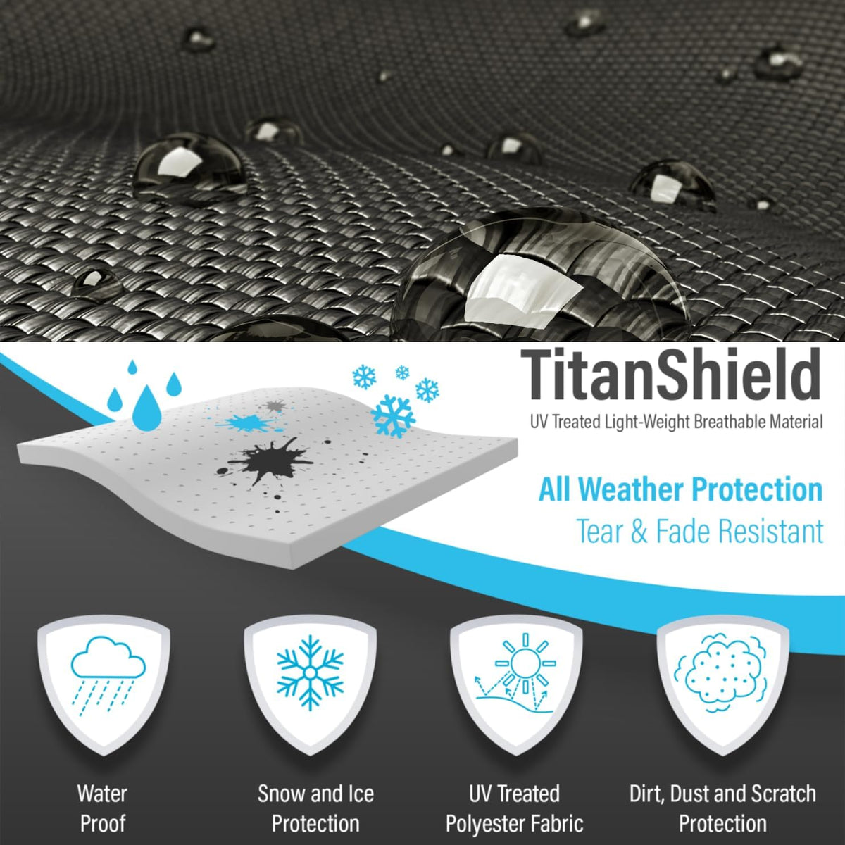 Deluxe Motorcycle Cover, Waterproof All Weather Outdoor Protection Universal Motorcycle Cover, Fade & Tear Proof Polyester fits Motorbike up to 110" L