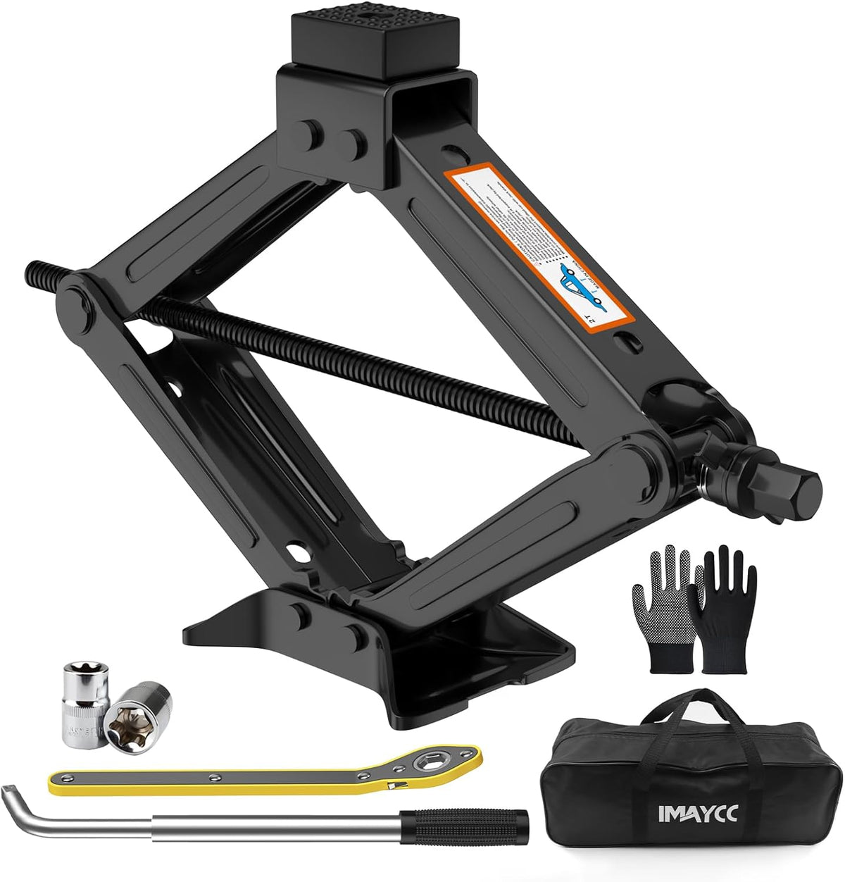 New Version Car Jack Kit Scissor Jack for Car 2 Ton Spare Tire Changing Kit,Portable Tire Jack Repair Kit with Lug Wrench,Car Lifting Jack for Auto/SUV/MPV