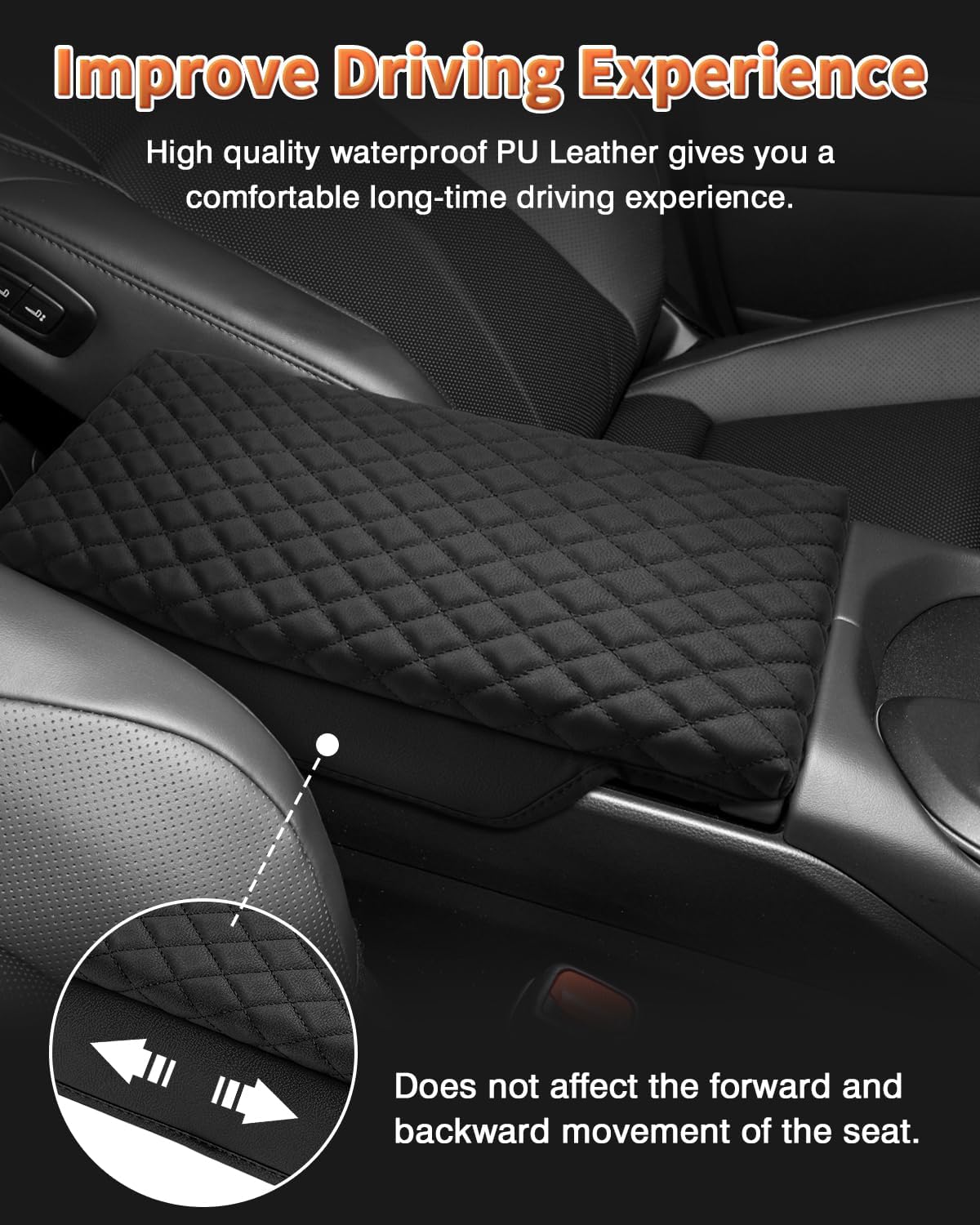 Shademax Toyota Crown Center Console Cover, Armrest Cover Cushion Pad for Toyota Crown 2023 2024 2025 2026 Accessories, PU Leather Middle Consle Lid Armrest Seat Box Cover Protector Anti-Scratch Black
