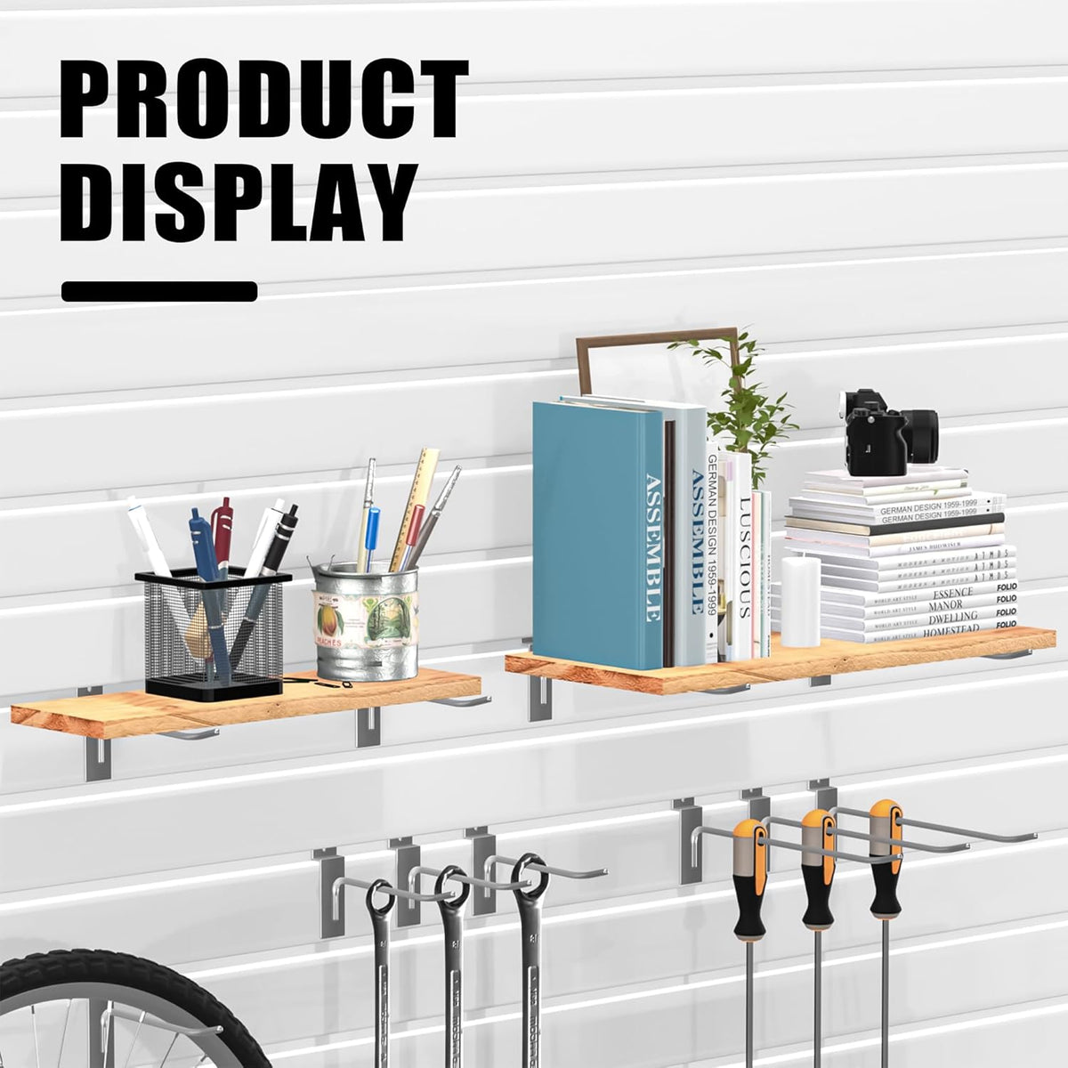 25 PK Silver 6 inch Wall Mounted Slatwall Hooks – Heavy-Duty Storage & Organization Solution