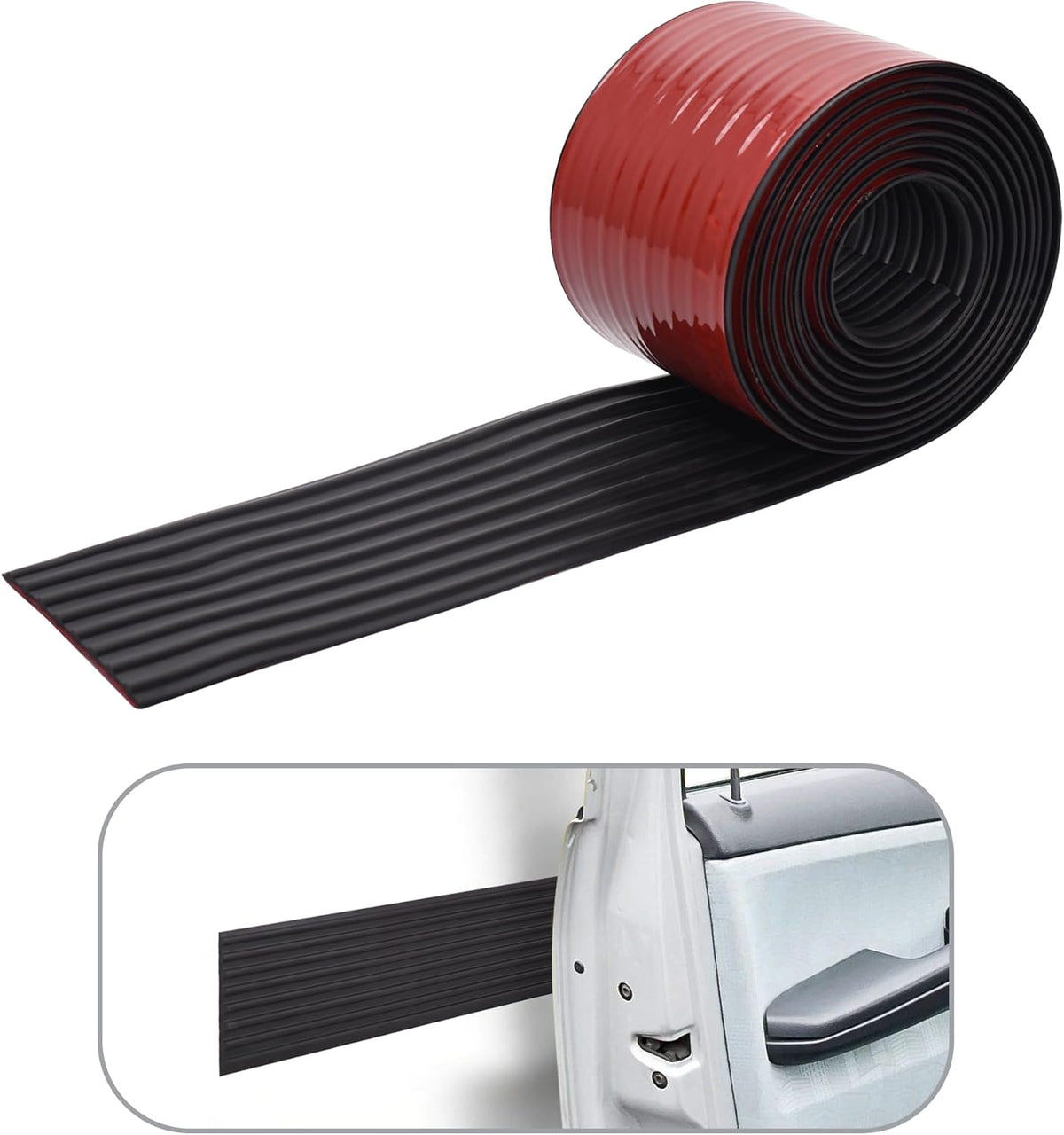 RUBBER BOND Garage Wall Protectors - 4in x 10ft Strong Self-Adhesive Rubber Bumper Protectors for Garage Walls - Heavy Duty, Waterproof and Anti-Scratch Garage Wall Protector for Car Doors (Black)