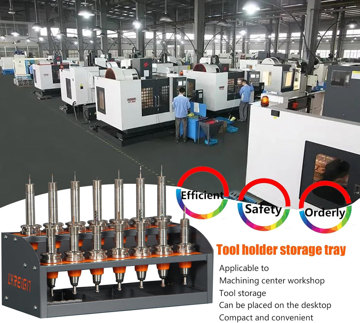 BT50 CNC Tool Rack, CAT50 CNC Tool Storage Rack Placed on The Desktop, Small CNC Tool Cabinet, CNC Tools Cart for Workshop Storehouse Airplane Car Furniture Make