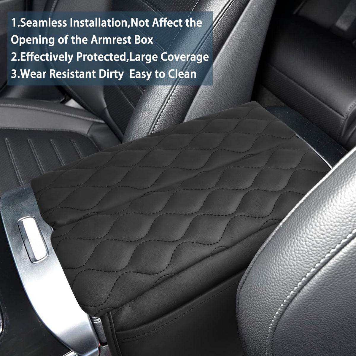 Ruiya C300/C300 4MATIC/AMG C43/AMG C63 Armrest Cover,for C300 Mercedes Benz Accessories Center Soft Comfy Console Lid Cover Compatible with 2022 2023 2024 2025 Mercedes Benz C-Class W206