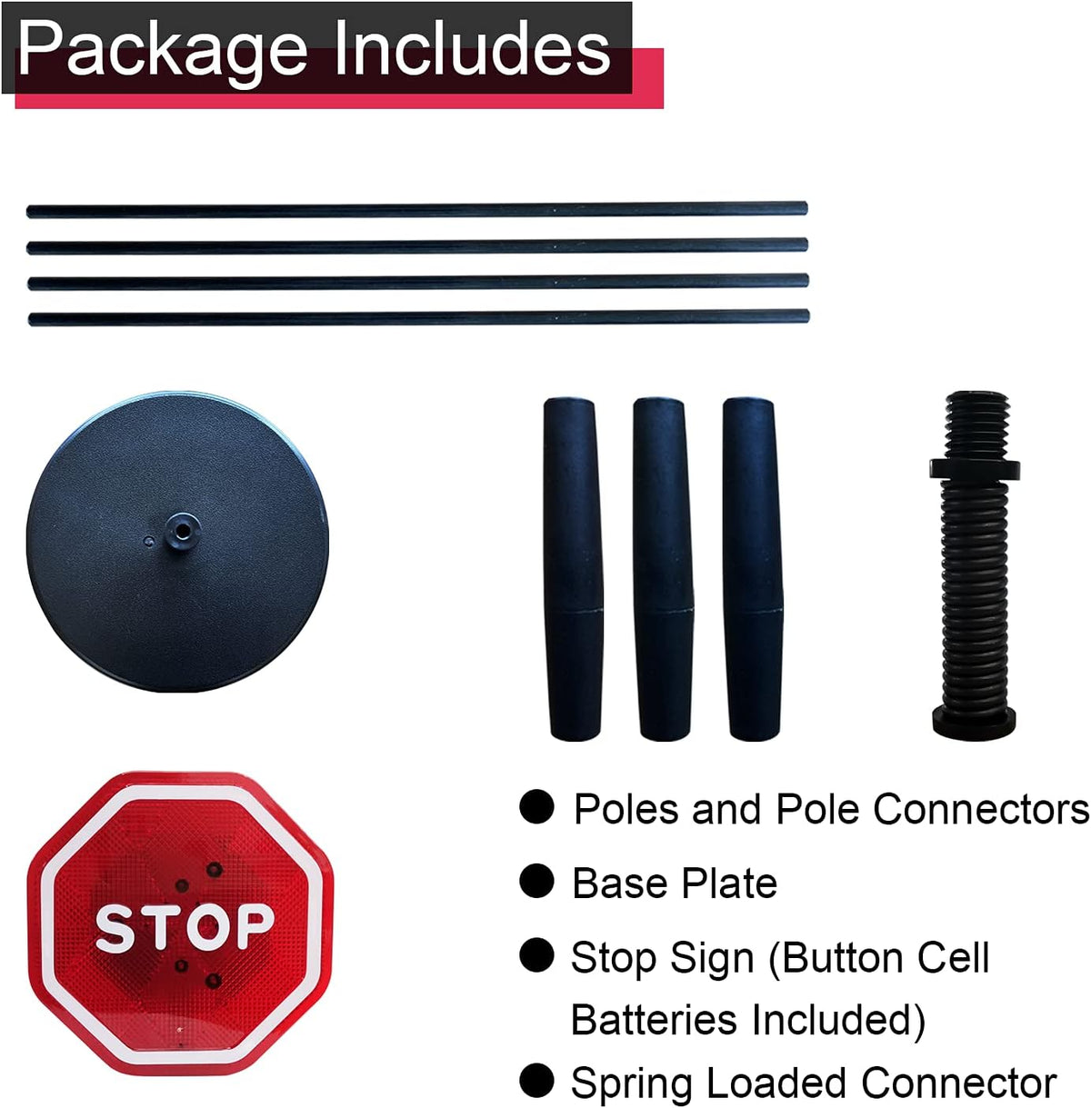 Parking Garage Flashing Stop Sign - Stop Sign for Garage Parking, Adjustable Height Parking Assist, LED Garage Car Stop Indicator, 1-Pack