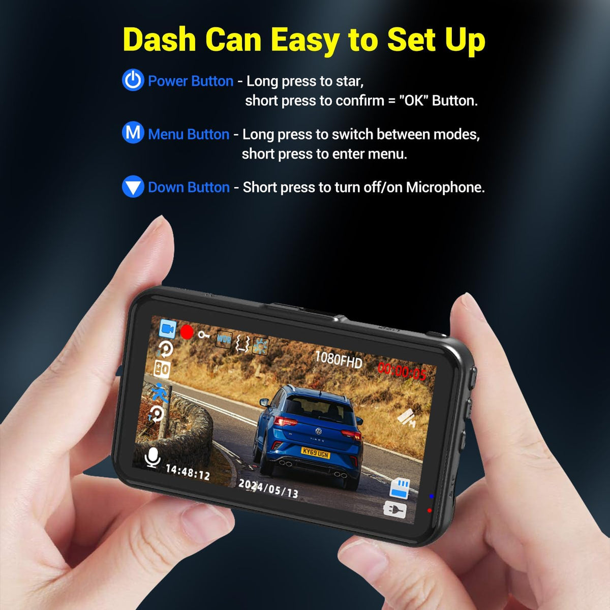Dash Cam, Dash Camera for Cars 1080P FHD Dashcam DVR Car Camera Dash Cam Front W/ 32GB Card,Night Vision,170°Wide Angle 3”IPS Screen Dash Camera Loop Recording G-Sensor Motion Detection Parking Mode