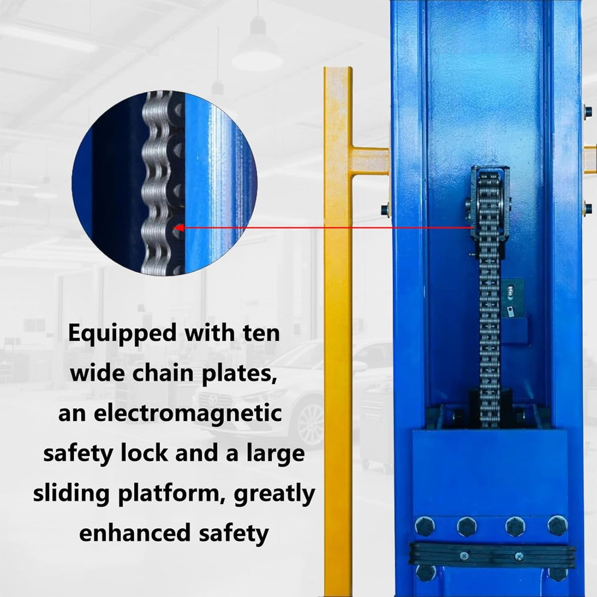 Car Lift Single/2 Post Auto Lifts, 6200/9000/10000LBS Capacity, 240V Hydraulic Truck Hoist, Heavy Duty Auto Lift with Safety Locks for Home Garage (6200LBS Single Post, 1)