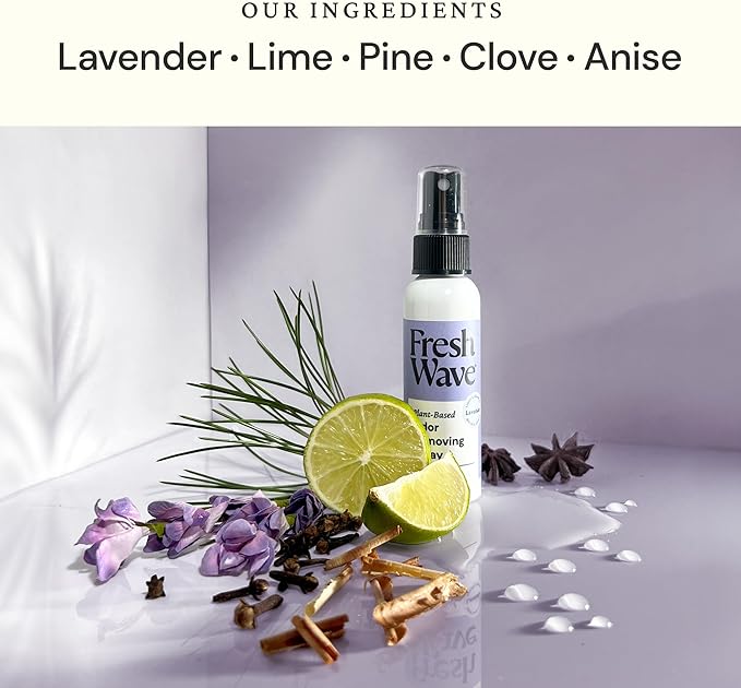 Fresh Wave Lavender Scent Odor Eliminator Spray & Air Freshener, 2 fl. oz. Travel Size (Pack of 2)