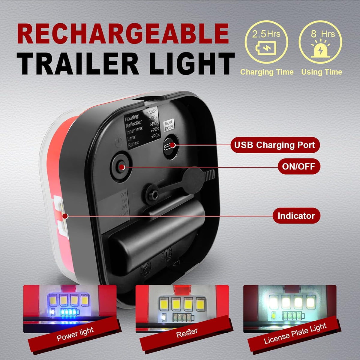Agrieyes Halo Wireless Trailer Lights, 2 Mounting Options Magnetic Trailer Light for Towing, Portable LED Tow Lights Kit for Trucks, Boat, RV