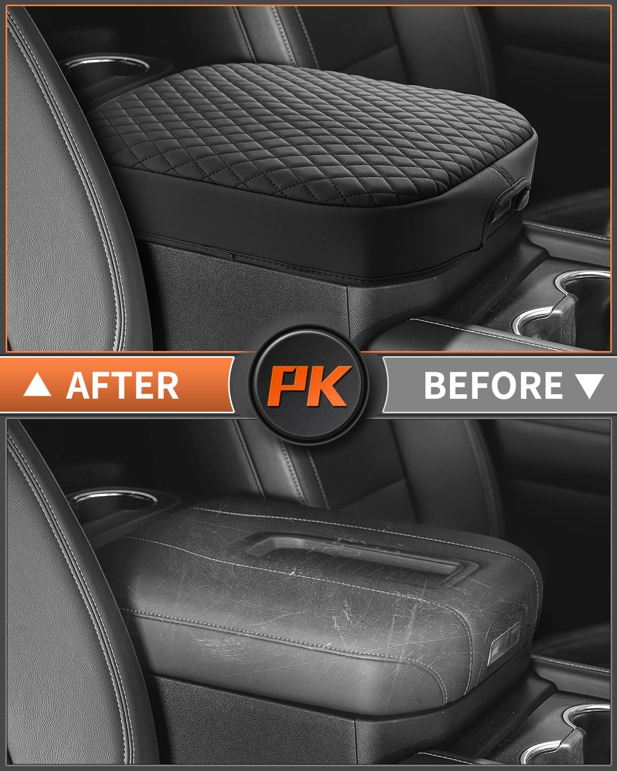 Shademax Center Console Cover for Chevy Chevrolet Tahoe, Suburban, Yukon 2021-2025 2026 Accessories Armrest Cover Cushion Pad Middle Console Cover Car Armrest Seat Box Protector Leather Anti-Scratch