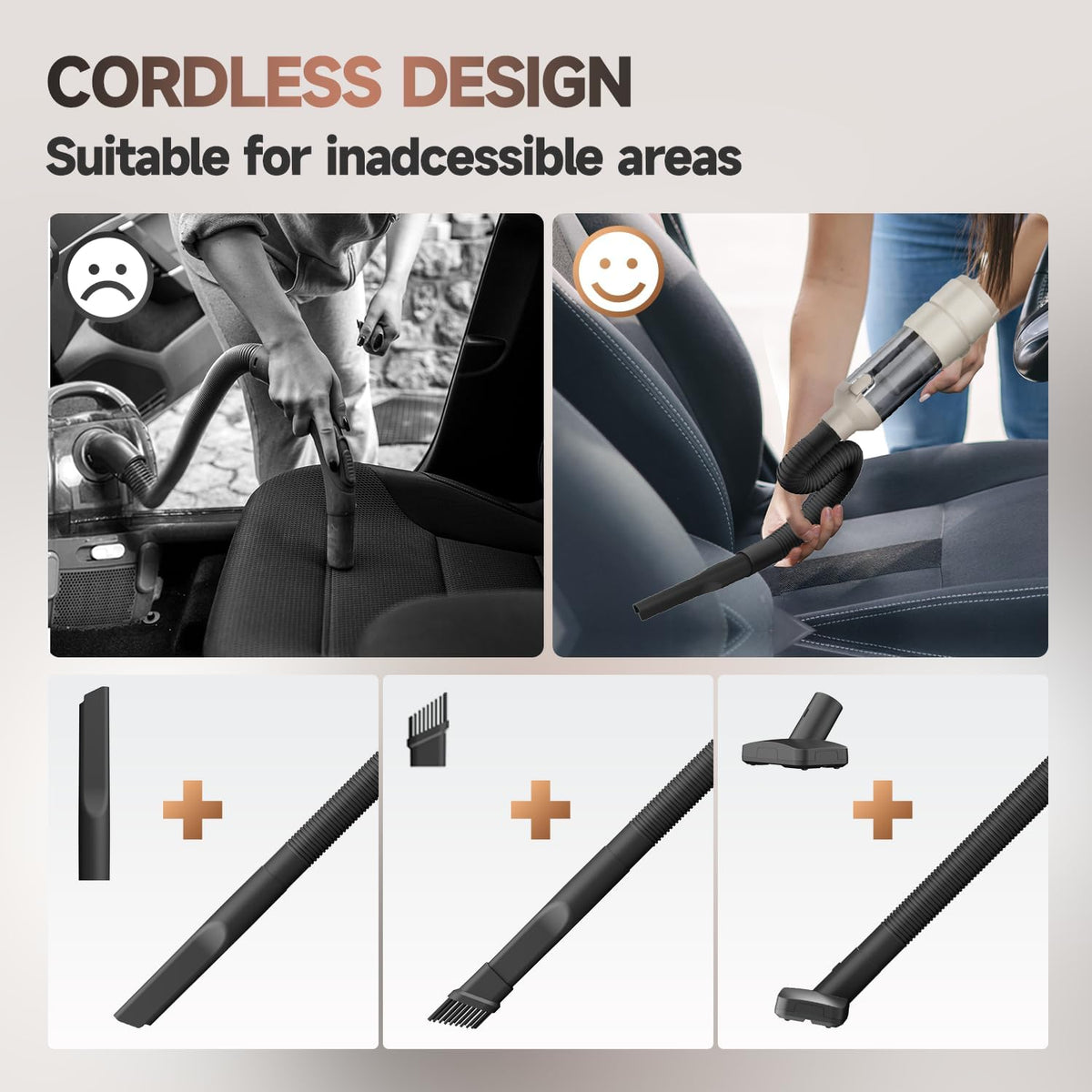 Car Vacuum, Handheld Car Vacuum Cleaner Cordless with Brushless Motor, 20000PA Suction High Power Rechargeable Vacuum Cleaner & Air Duster, 4-in-1 Portable Mini Hand Vacuum Blower with LED Display