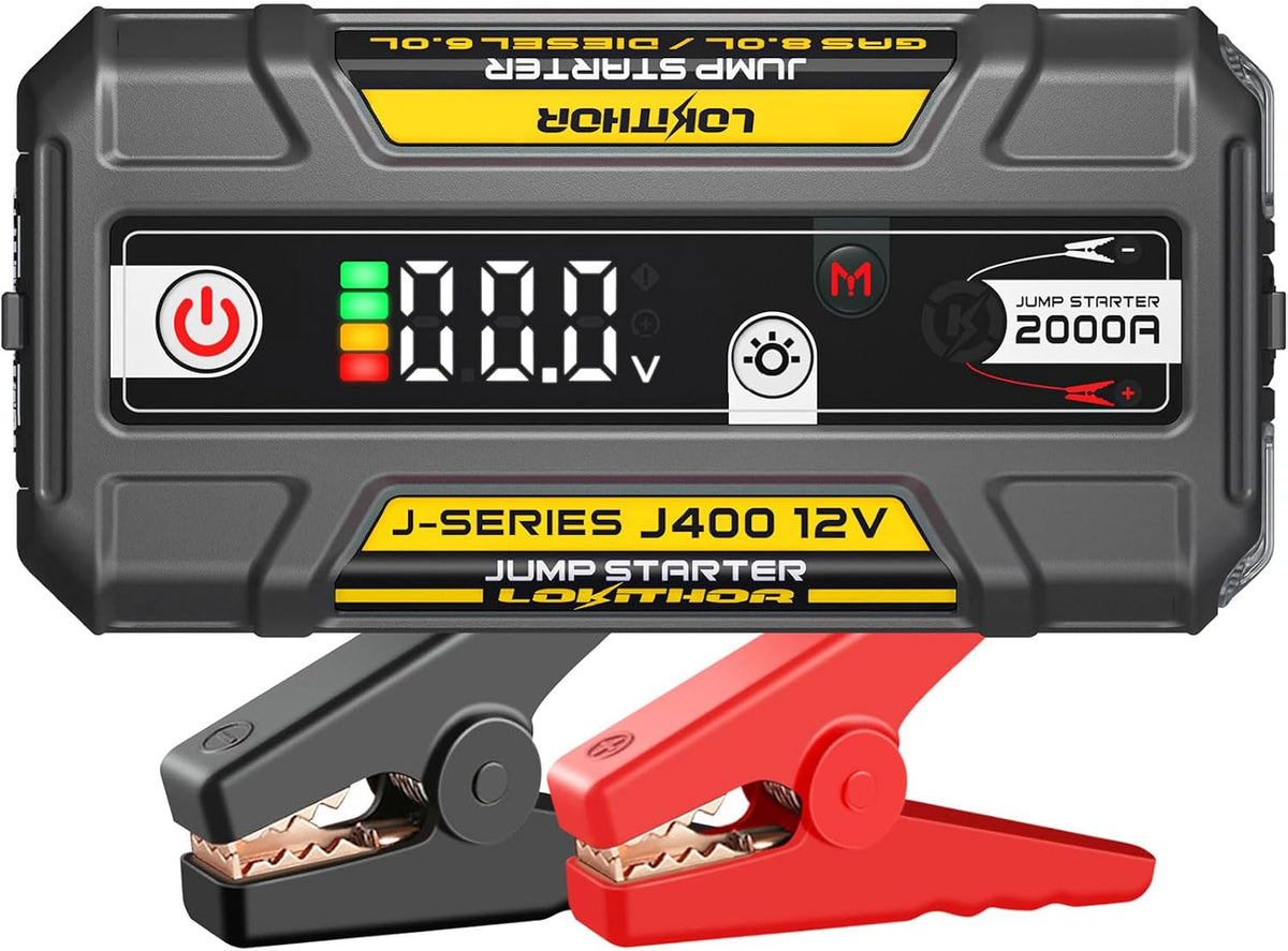 J400 Jump Starter with ConnectMax Tech, 2000A 12V Battery Jumper Starter Portable, Lithium Jump Box and Jump Pack for Up to 8.0-Liter Gas and 6.0-Liter Diesel Engines, Smart Digital Screen