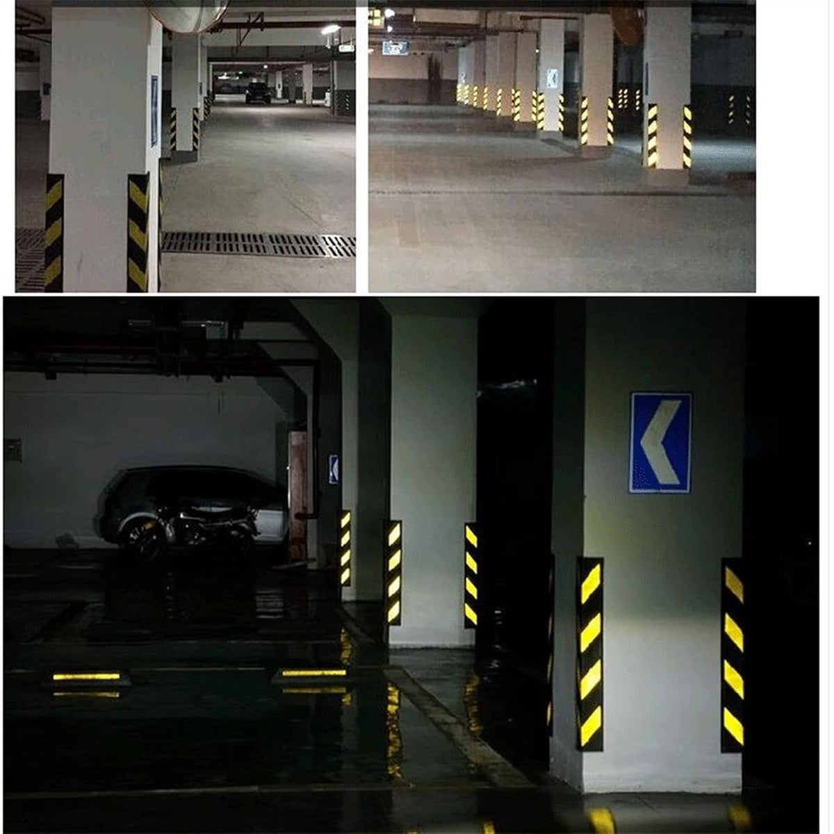 Garage Wall Guards Edge Rubber Protector Wall Corner Bumper Guards for Parking Protect Car Corner Guards Bumpers Pole (Color : 1, Size : 4pcs)