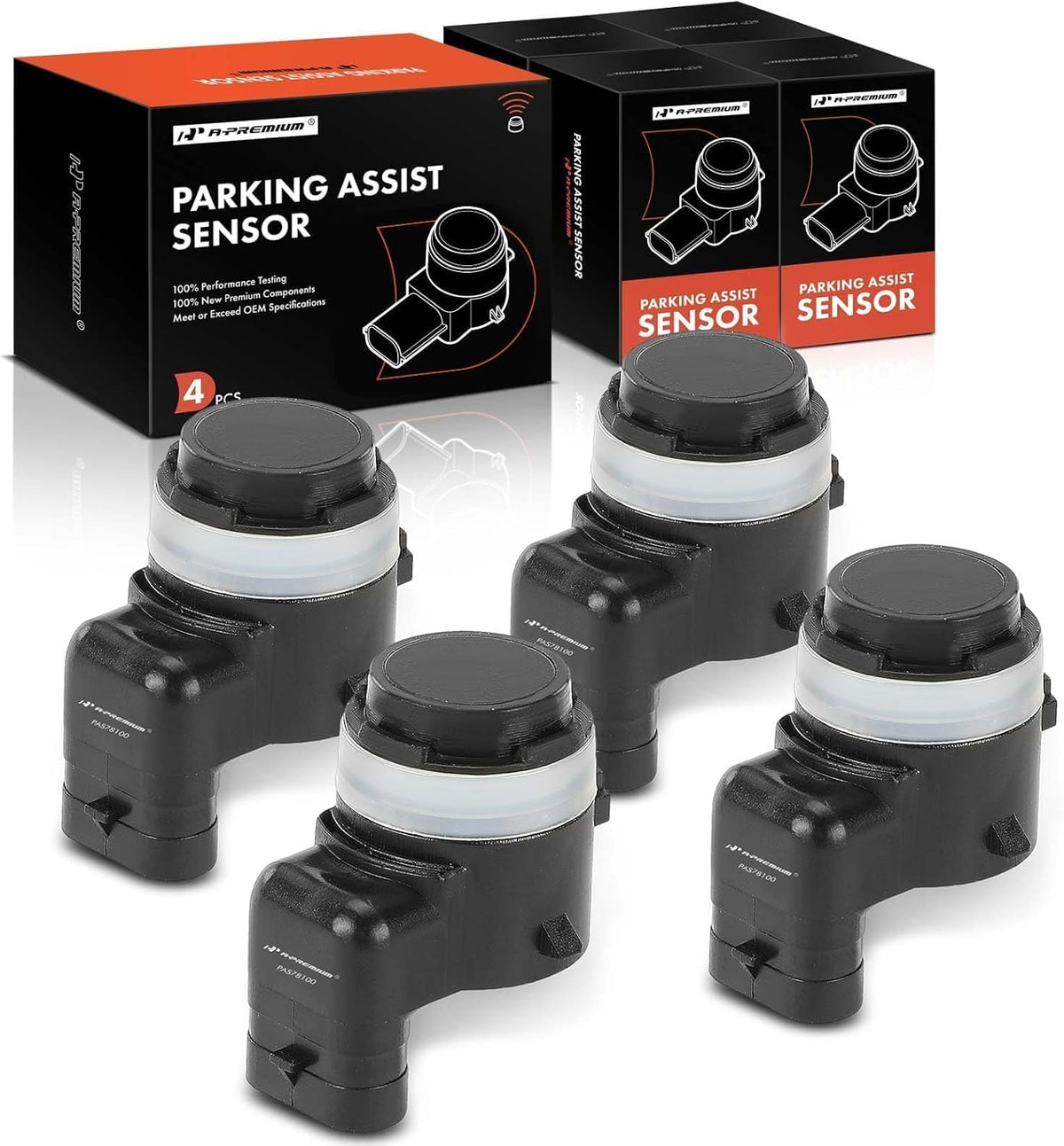 A-Premium 4-PC Reverse Backup Parking Assist Sensor Compatible with Select Ram, Jeep & Dodge Models - 1500/2500/3500 2019-2023, Wrangler 2018-2023, Gladiator 2020-2023, Durango 2023